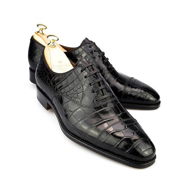 

dress shoes oxford black bridegroom party checkered formal office men business designer genuine leather