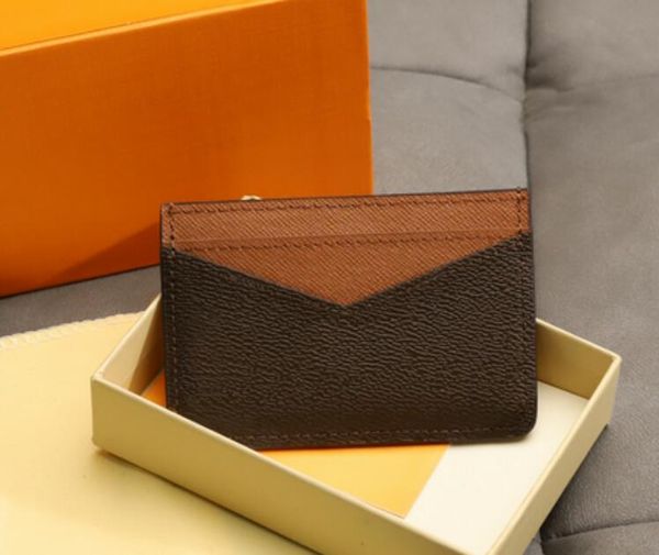 

2021 genuine leather credit card holder mens womens cards holders coin wallet designer purse, Brown;gray