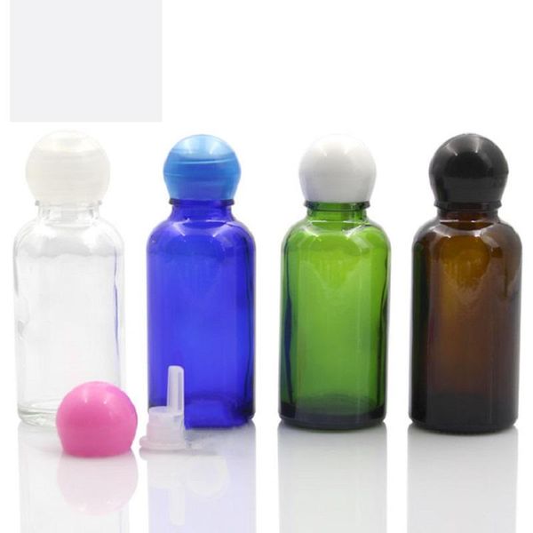 

storage bottles & jars 30ml essence solution packaging vial cosmetic containers bottle glass spherical lid dropper plug jar sample emulsion