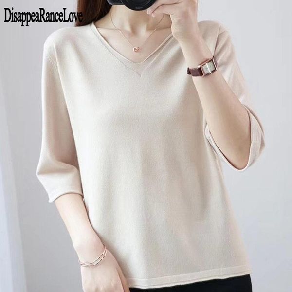 

women's sweaters autumn v neck sweater 2021 knitted fashion women winter for pullover jumper slim pullovers, White;black