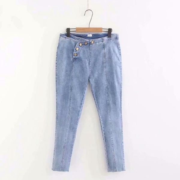 

women's jeans plus size xl-3xl slim casual stretchable ankle denim pants, Blue