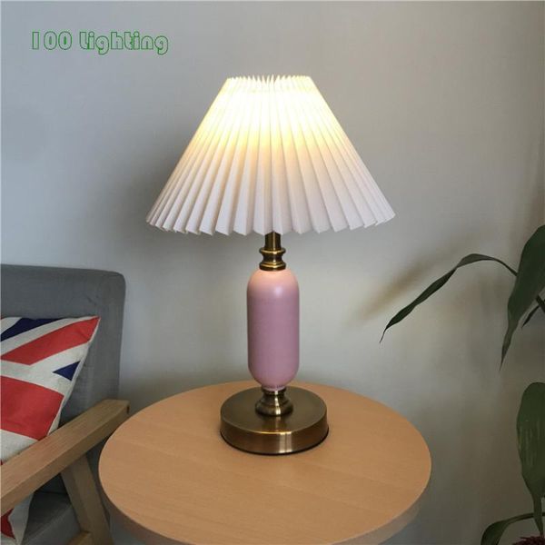 

table lamps nordic e27 led lamp white black coffee cloth lampshade living room bedside light home atmosphere lighting fixtures