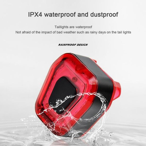 

bike tail light smart usb rechargeable waterproof led bicycle lights 5 mode options