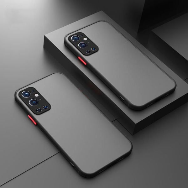 Custodie per telefoni con telaio in silicone morbido per Oneplus 9 8 8T 6T 7T Pro paraurti antiurto opaco trasparente cover posteriore rigida per PC Capa