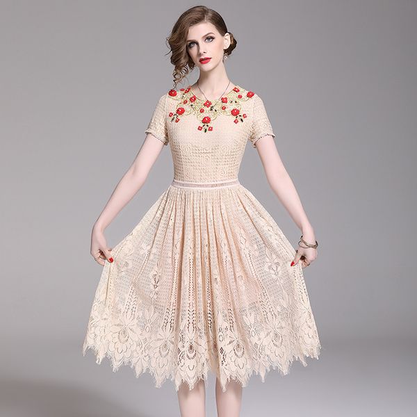 

boutique dress heavy industry beaded lace for summer in 2021, Black;pink