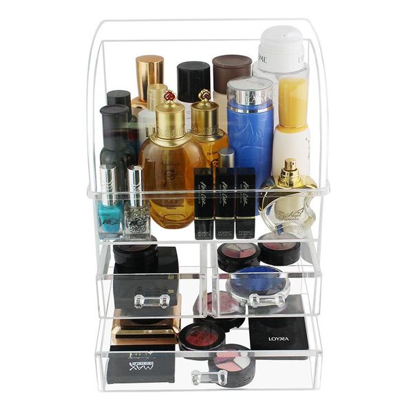 

flip makeup storage box large capacity exquisite acrylic transparent boxes & bins