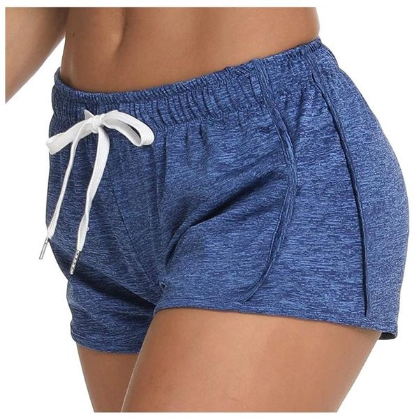 

women's shorts brand spring fitness yoga running series sports casual stretch fake two-piece elastic waist drawstring, White;black