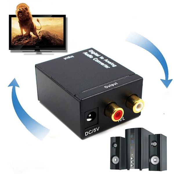

optical coaxial toslink digital to analog audio converter adapter rca l/r 3.5mm cables & connectors