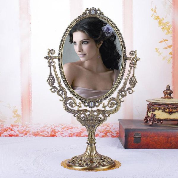 

mirrors frega's high-end retro-turning american-european desk mirror double-sided cute little deskprincess makeup dressing