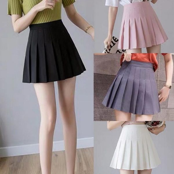 

yoga outfit japanese school uniform mini skirts women high waist pleated skirt summer autumn casual kawaii a-line plaid