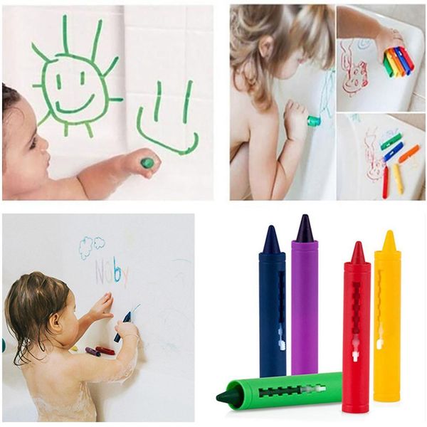 6Pcs Waschbar Doodle Stift Färbung Bleistift Für Baby Kinder Bade Kreative Kreide Löschbaren Graffiti Pädagogisches Spielzeug Großhandel