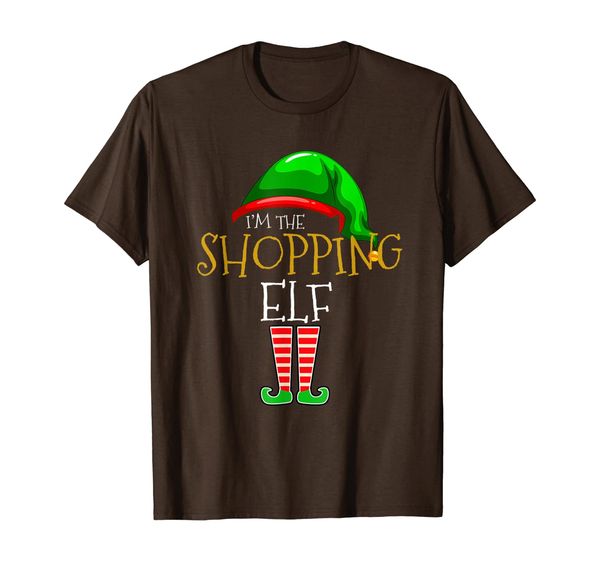 

i'm shopping elf funny xmas gift family matching group t-shirt, White;black