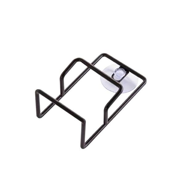 

sponge holder with suction cup sink organizer stainless steel soap dishwash drainer rack (black &white) kitchen storage & organization