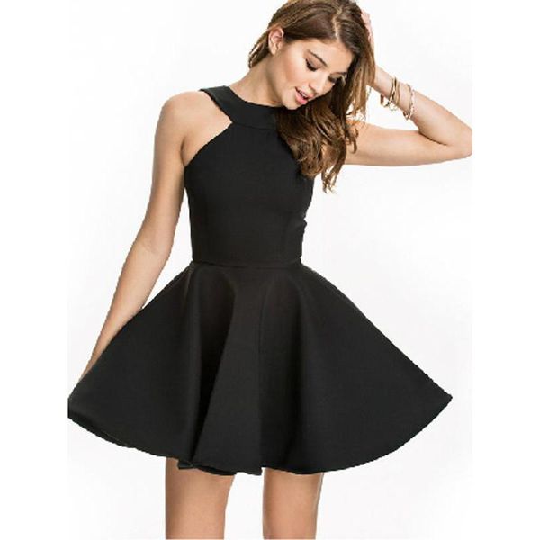 

casual dresses wonder beauty black blue off shoulder bodycon skater dress ruffle fashion summer women a-line, Black;gray