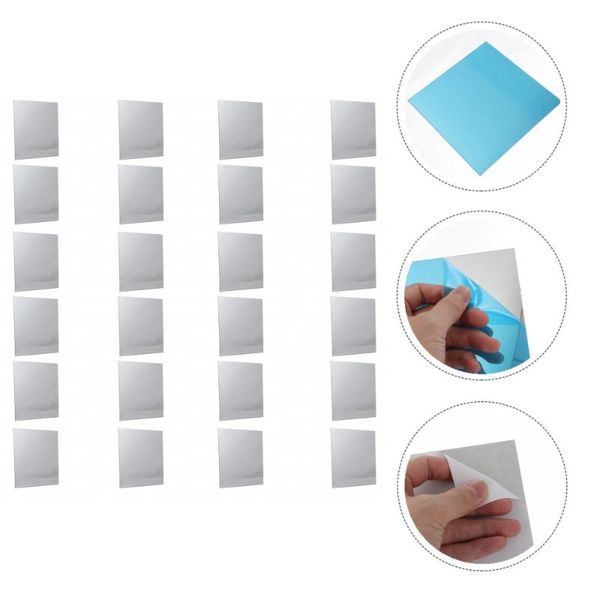 

24pcs removable acrylic mirror wall stickers decoration square tile clocks