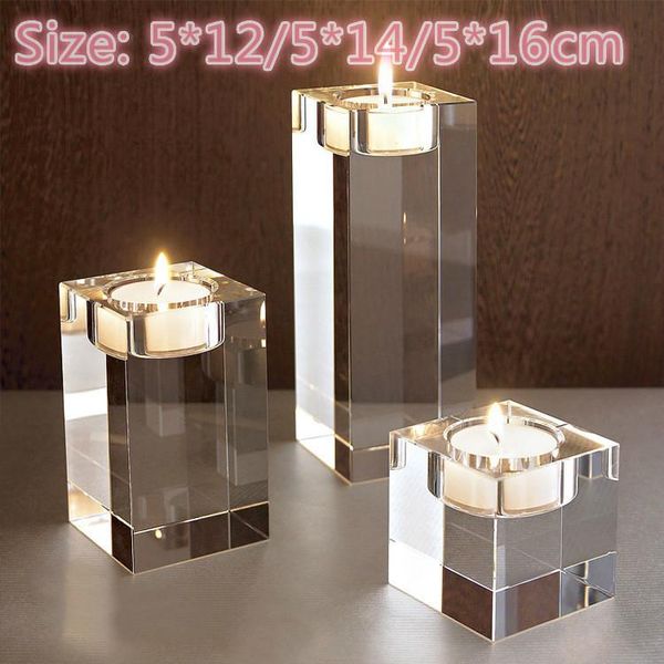 

candle holders 3pcs a set of size: 5*12/5*14/5*16cm crystal decorative room decorations wedding gifts