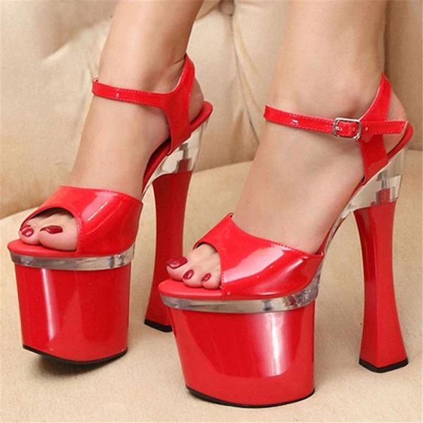 

women's shoes 18cm coarse with sandals woman beautiful night club, Black