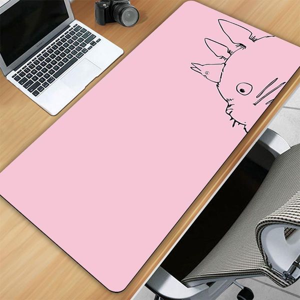 

mouse pads & wrist rests pink deskmat anime pad gamer desk kawaii accessories pc gaming deskpad totoro non-slip mat on the table