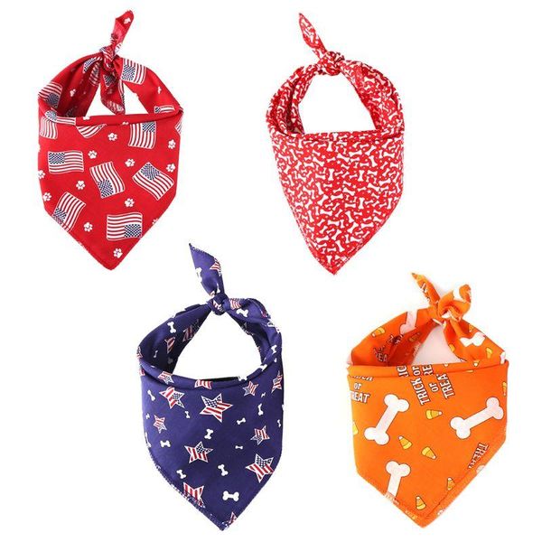 

dog collars & leashes 2021 cat cotton bandana triangle bib adjustable scarf collar neckerchief pet saliva towel grooming accessory