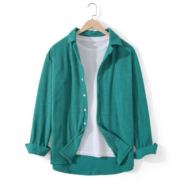 

men's casual shirts men's casual shirts fall corduroy solid color shirt lapel fashion korean trend loose long sleeve youth 2022, White;black