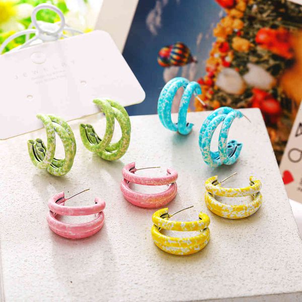 

charms earrings han zhishang's creative snowflake color alloy big style lady's personality c, Golden