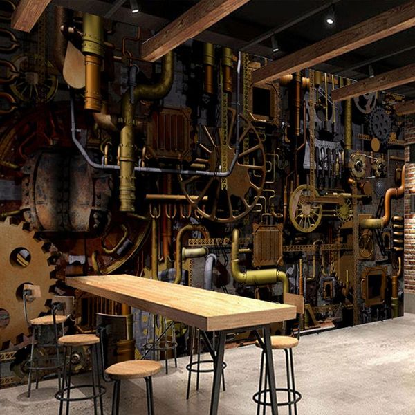 

wallpapers 3d engine gear mural grill cafe restaurant bar background wallpaper industrial wind machinery