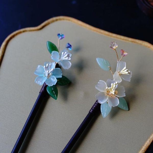 

hair clips & barrettes wood sticks japanese chopsticks for buns holder pins women long chinese style flower hairpin jewelry, Golden;silver