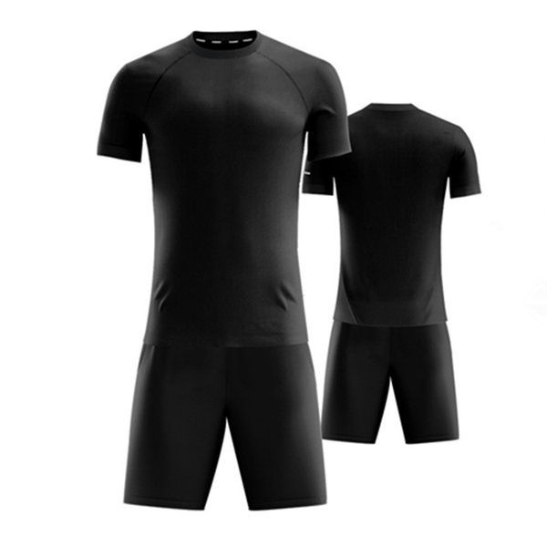 

1656778shion 11 team blank jerseys sets, training soccer wears short sleeve running with shorts 1712689, Black;red