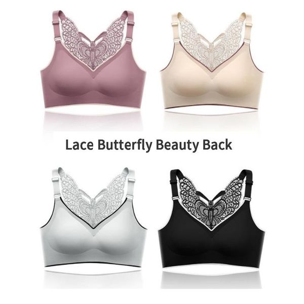

yoga outfit women elegant front-button butterfly beauty back push -up sleek gather bras