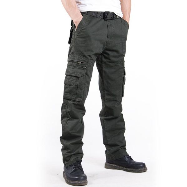 

fashion military cargo pants men regular straight cotton multi color camouflage army style camo trouser size 28-38 men's, Black