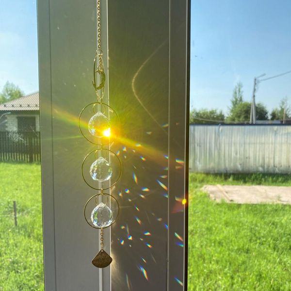 

decorative objects & figurines crystal windchimes star moon pendant creative sun light catcher garden window wedding curtain chandelier home
