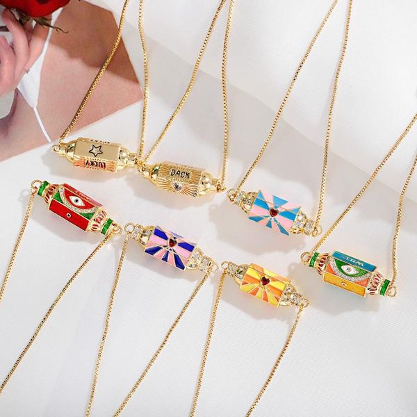 

link, chain heart letter couple bracelet for women colorful braclet men trendy fashion boho bohemian adjust charm bracelets, Black