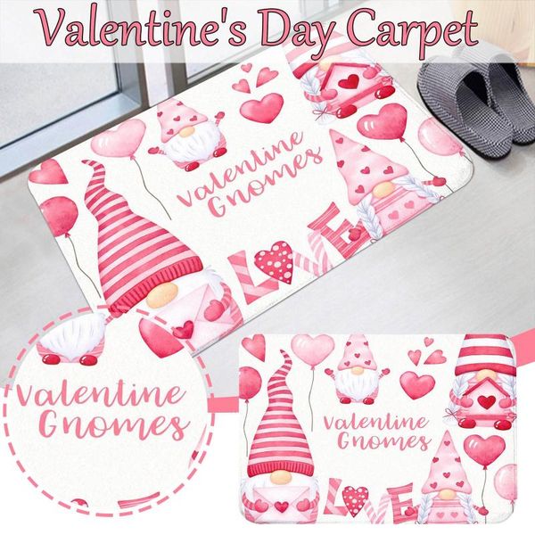 

heart prints bath mats valentine's day welcome doormats home carpets decor carpet living room anti-slip outdoor