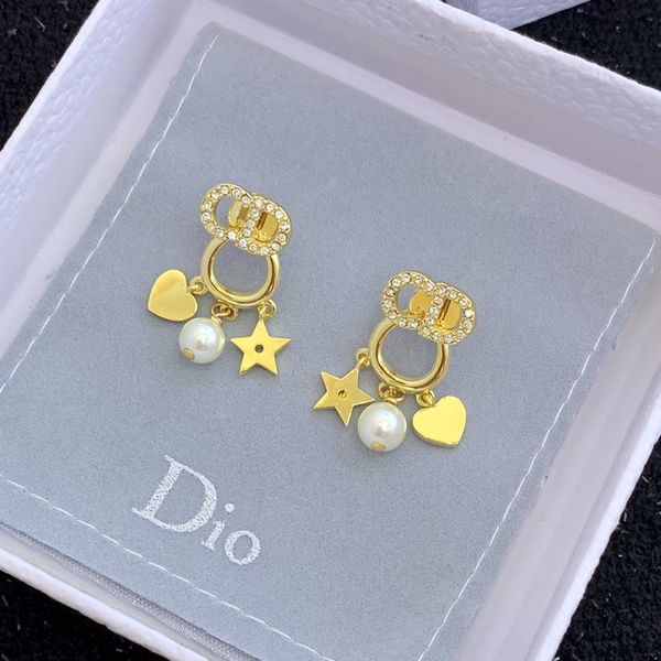 

family new fashion pearl net red love star fashion earrings female, Silver