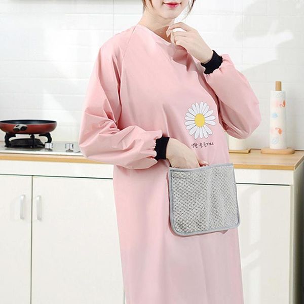 

women adjustable waterproof poly pongee plaid printing apron for kitchen aprons