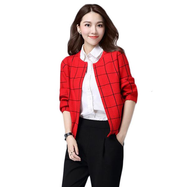 

tees women's jersey jacket korean spring fashion size big short cardigan chess sweater long shirt f160 mqye, White