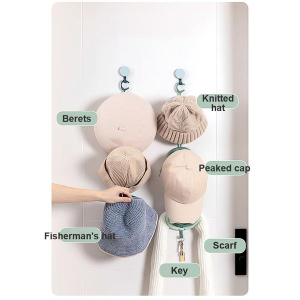 

hooks & rails 1pcs wall-mounted hat multi-layer rack baseball cap display storage holder closet hanger hanging