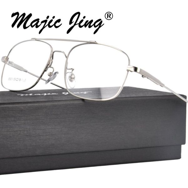 

magic jing memory metal rx optical frames myopia eyewear eyeglasses prescription spectacles men 8909 fashion sunglasses, Black