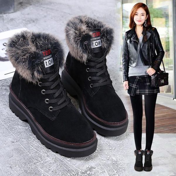 

boots winter women increase short shoes casual knight zapatos de mujer, Black