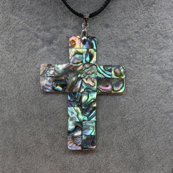 

pendant necklaces selling natural shell boutique carved cross exquisite necklace making diy charm jewelry gift, Silver