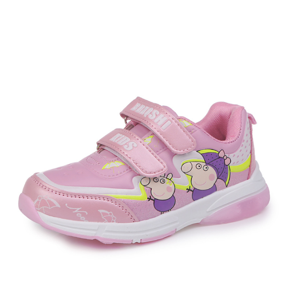 

sneakers mexemina children's sports shoes 2021 spring cartoon casual luminous girls students running, Black;red