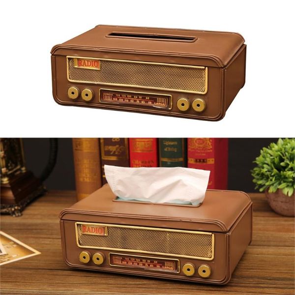 

tissue boxes & napkins retro box, vintage rectangular toilet paper storage container radio-shape iron dispenser for kitchen home bathroom