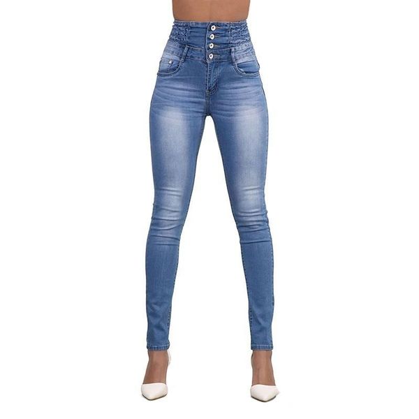 

women's jeans jrnnorv arrival wholesale woman denim pencil pants brand stretch high waist women bb0060, Blue