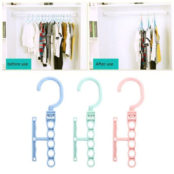 

hangers & racks plastic 5 circle multilayer windproof clothes hanger hook organizer household wardrobe closet clothing fixed holder storage