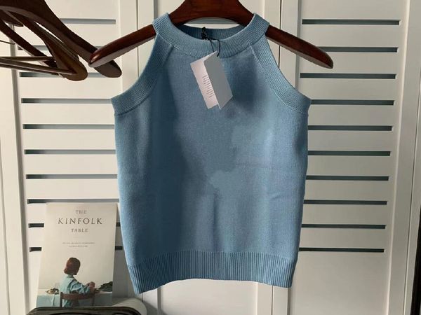 

2021 women's fashion designer spring summer tank knitted jacquard letters printed sleeveless t shirt vest for women, White