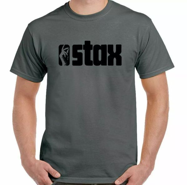 

stax records t-shirt music label mens northern soul isaac hayes otis, White;black