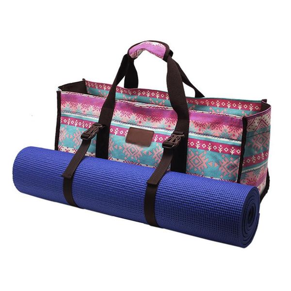 

yoga mats multipurpose printed bag eco friendly cotton mat tote full zipper duffle for woman