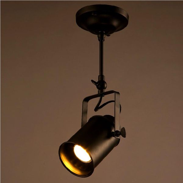 

loft vintage led track lights wrought iron ceiling lamps clothing bar spotlight industrial american style rod spot lighting