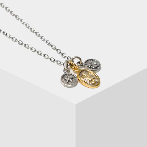 

amorita boutique pigeon round pendant design vintage necklaces 210506, Silver