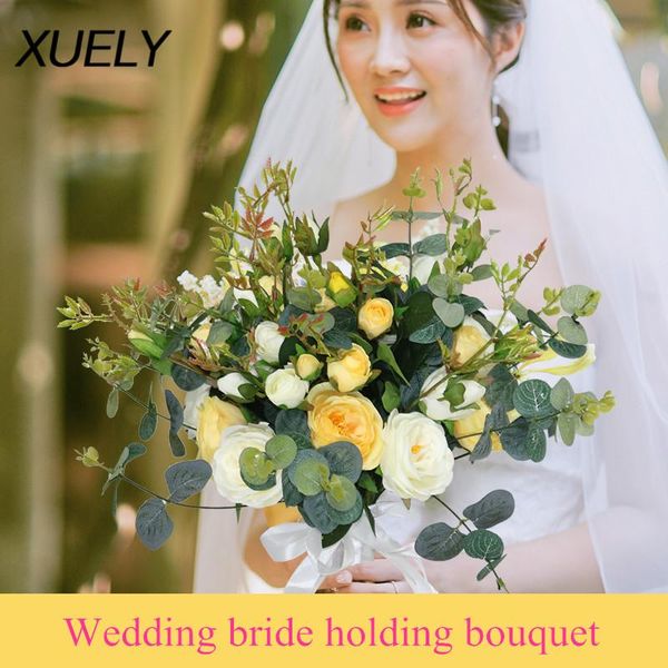 

custom artificial flower rose bouquet home el decoration baby po styling fake wedding bride holding 1pc decorative flowers & wreaths